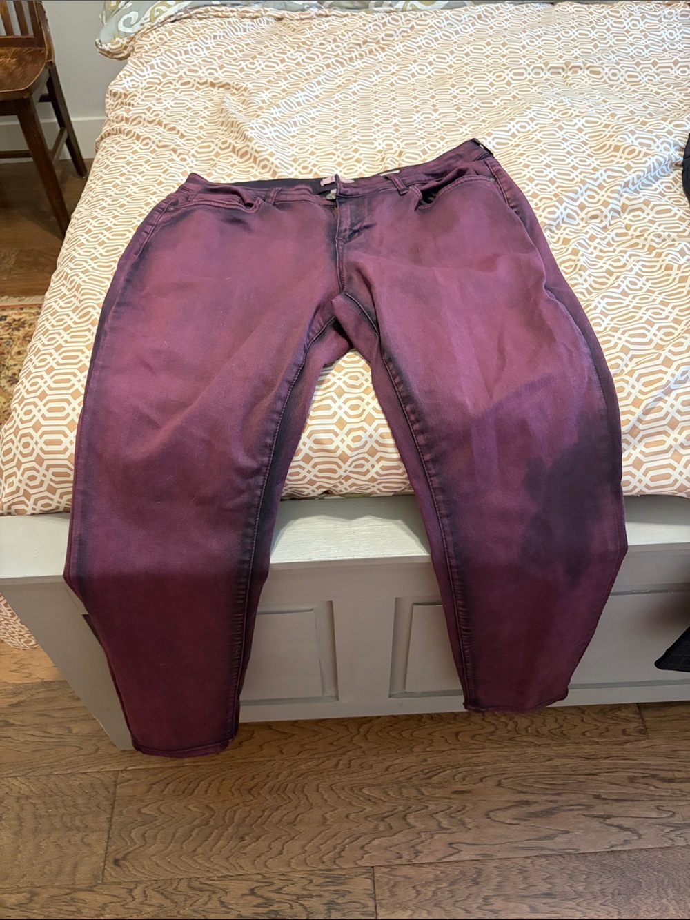 Vintage America Women's Skinny Jeans in Deep Plum